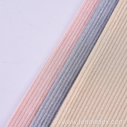 Knit Metallic Lurex Viscose Rayon Rib Fabric